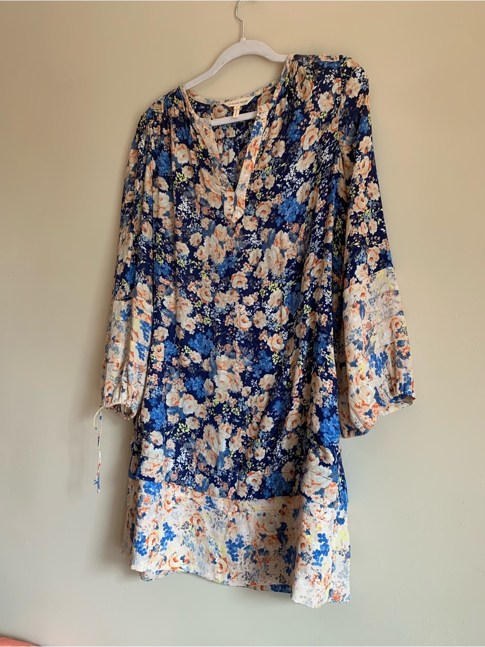 Rebecca Taylor Navy Floral Dress Silk Women Size 8 Formal Summer Outfit